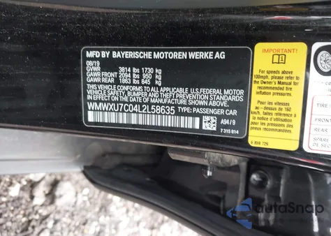 2020 Mini Hardtop Cooper из США, поврежденный, VIN WMWXU7C04L2L58635